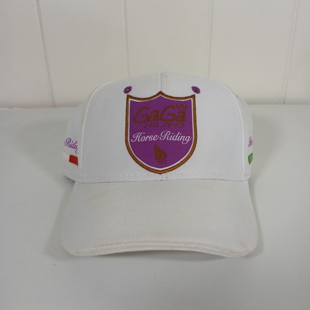 GaGa Milano Horse Riding Baseball Cap White Purple‎ Italian Flag Equestrian Hat